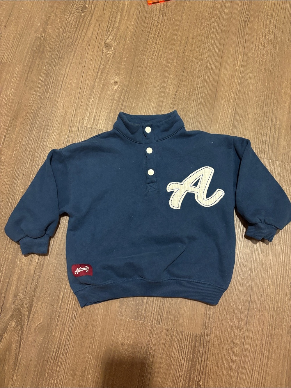 Zara Navy Pullover Sweatshirt with Cream 'A' Patch
